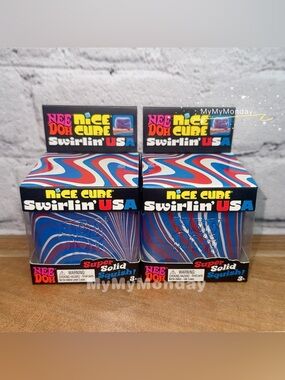 NeeDoh Nice Cube Swirl USA Squishy Fourth of July Bundle